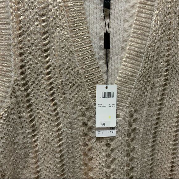 New $590 Marc Cain Yellow Cable Knit Sweater Tank Top virgin wool size N3 / 8 - Picture 4 of 15